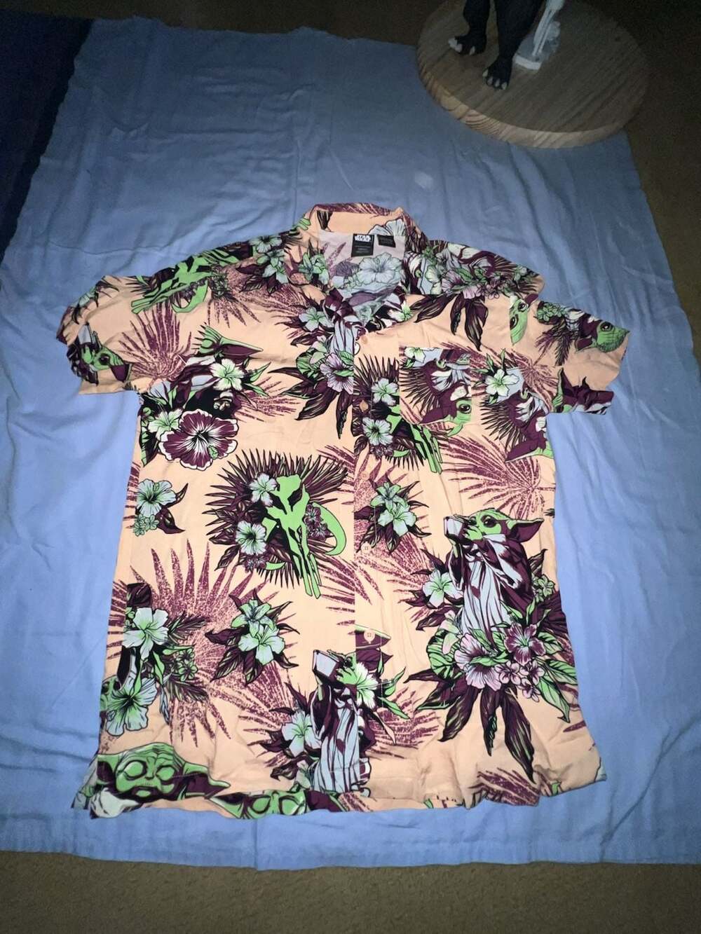 Star Wars The Mandalorian Grogu Baby Yoda Tropical Hawaiian Button Up Shirt